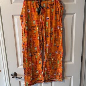 Secret Treasures Orange Lounge Pants with Fun Print